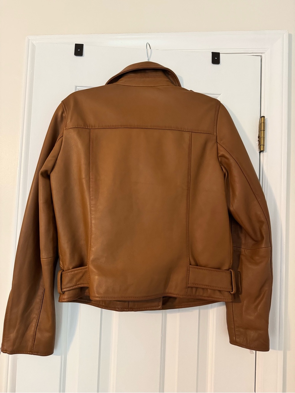 Quince Tan-Brown 100% Leather Motorcycle Jacket -Brand New - Picture 6 of 8